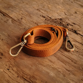 Leather purse strap camel rolled by Mayacraft